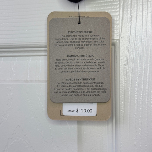 Levi’s Women's Mixed Media Varsity Bomber Jacket, Tan NWT XS - Picture 11 of 12